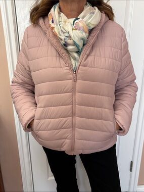 Buffalo David Bitton Dusty Pink Hooded Puffer Jacket